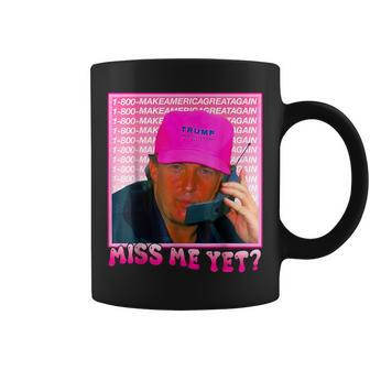 Miss Me Yet Donald Trump 2024 Holding Phone Call Pink Coffee Mug - Monsterry