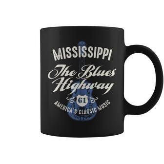 Mississippi The Blues Highway 61 Music Usa Guitar Vintage Coffee Mug - Monsterry