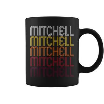 Mitchell Retro Wordmark Pattern Vintage Style Coffee Mug - Monsterry