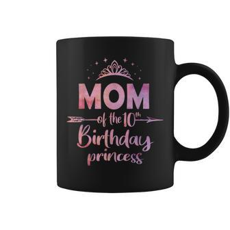 Mom Of The 10Th Birthday Princess Girl 10 Years Old B-Day Coffee Mug - Monsterry