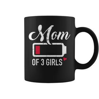 Mom Of 3 Girls Low Battery Coffee Mug - Monsterry AU
