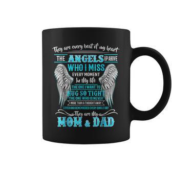 Mom & Dad My Angels In Memories Of Parents In Heaven Coffee Mug - Monsterry AU