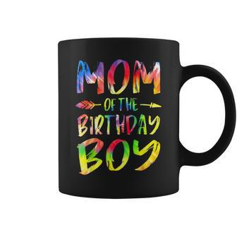 Mom Of The Birthday Boy Tie Dye Colorful Bday Boy Coffee Mug - Monsterry