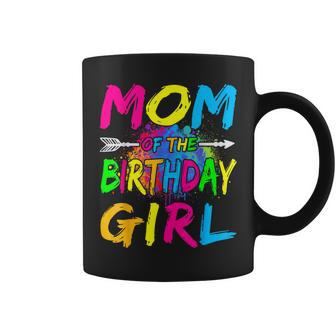 Mom Of The Birthday Girl Retro 80'S Party Coffee Mug - Monsterry DE