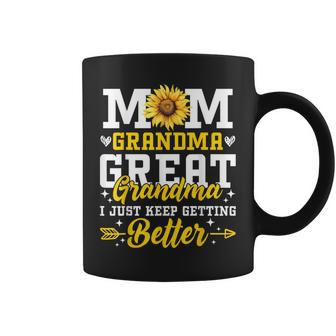 Mom Grandma Great Grandma Mother's Day 2024 Sunflower Women Coffee Mug - Thegiftio UK