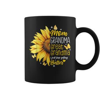 Mom Grandma Great Grandma Sunflower Mother's Day 2024 Women Coffee Mug | Mazezy AU