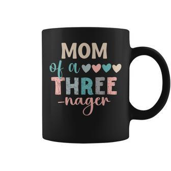 Mom Of A Threenager 3Rd Birthday Matching Family Boho Coffee Mug - Seseable