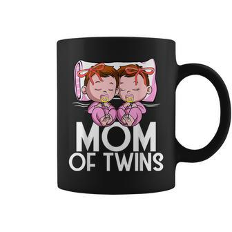 Mom Of Twins Girls Announcement Mother Of Twin Daughters Coffee Mug - Monsterry DE