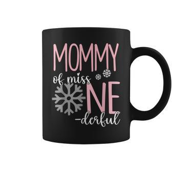 Mommy Of Miss Onederful Mom Winter 1St Birthday Of Girl Coffee Mug - Monsterry