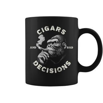 Monkey Cigars And Bad Decisions On Back Coffee Mug - Monsterry CA