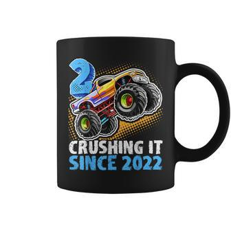 Monster Truck 2 Year Old Boys 2Nd Birthday Party Born 2022 Coffee Mug | Mazezy