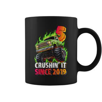 Monster Truck 5 Year Old Boys 5Th Birthday Party Born 2019 Coffee Mug | Mazezy