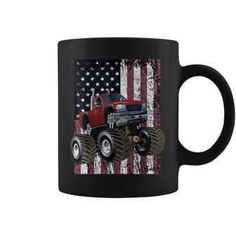 Monster Truck American Flag Racing Usa Boys Jam Coffee Mug - Monsterry UK