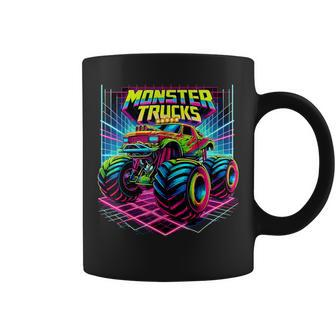 Monster Truck Birthday Party Retro Monster Trucks Coffee Mug | Mazezy UK