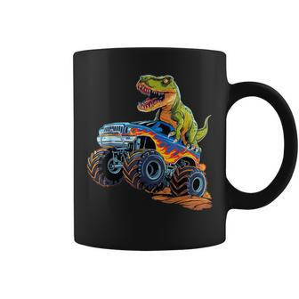 Monster Truck Dinosaur Birthday Party Monster Truck Boy Coffee Mug - Monsterry CA