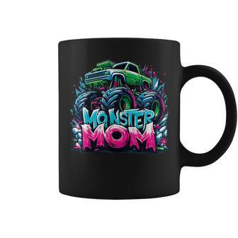 Monster Truck Mom Of The Birthday Boy Matching Family Coffee Mug - Seseable