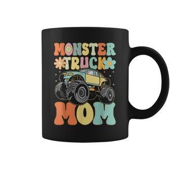 Monster Truck Mom Groovy Truck Lover Mom Female Coffee Mug - Seseable