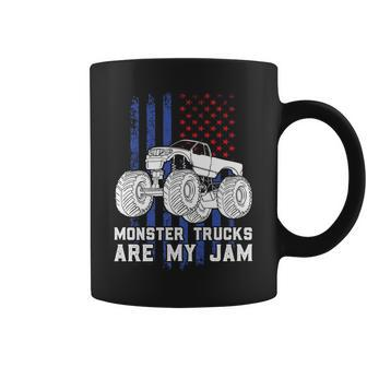 Monster Trucks Are My Jam Trucker Dad Father's Day Coffee Mug - Thegiftio UK