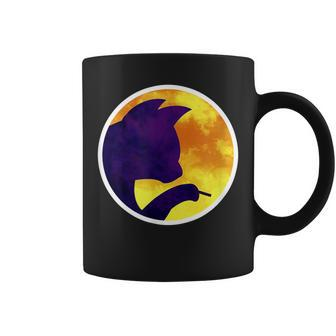 Moon Night Smoking Cigarette Purple Cat Shadow Coffee Mug - Monsterry CA