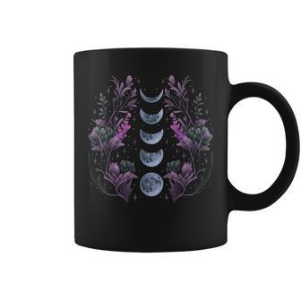 Moon Phase Astrology Purple Flowers Dark Moon Phases Coffee Mug - Thegiftio UK