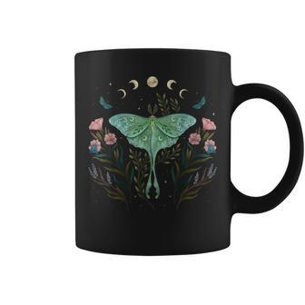 Moon Phases Luna Moth Insect Lover Cottagecore Aesthetic Coffee Mug | Mazezy CA