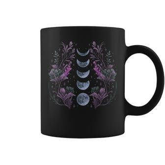 Moon Phases Wild Flowers Wiccan Wicca Witch Pagan Cute Retro Coffee Mug - Thegiftio UK