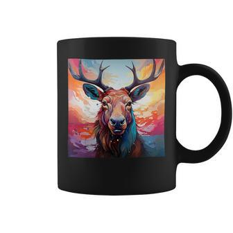 Moose Colorful Graphic Coffee Mug - Monsterry DE