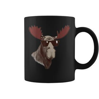 Moose Wearing Sunglasses Shades Vintage Retro Moose Coffee Mug - Thegiftio UK