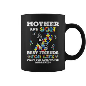 Mother And Son Best Friends For Life Autism Mom Mother Coffee Mug - Monsterry