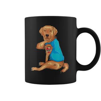 Mother's Day Tattoo I Love Mom Golden Retriever Tattooed Coffee Mug - Monsterry CA