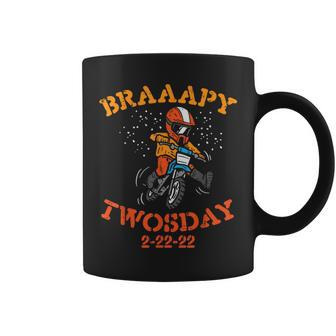 Motocross Braaapy Twosday 2-22-22 2Sday 2S Day Dirt Bike Coffee Mug - Monsterry