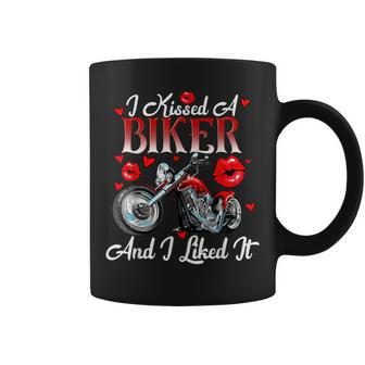 Motorcyle Girl Wife I Kissed A Biker And I Liked It Coffee Mug | Mazezy CA