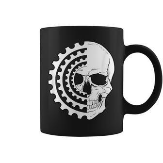 Mountain Biking Skull And Mtb Gear For Crazy Downhiller Coffee Mug - Monsterry CA