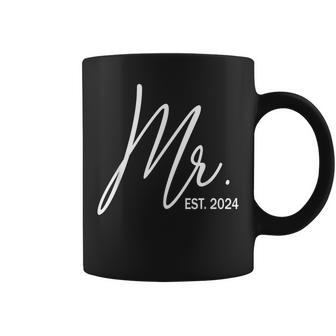 Mr Est 2024 Just Married Wedding Hubby Mr & Mrs Couple Men Coffee Mug - Seseable