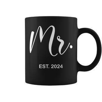 Mr Est 2024 Just Married Wedding Hubby Mr & Mrs Men Coffee Mug - Monsterry CA