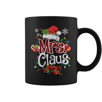 Mr And Mrs Claus Couples Santa Christmas Lights Pajamas Coffee Mug - Seseable