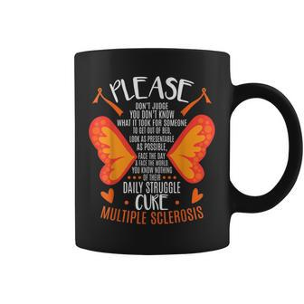 Ms Orange Ribbon Multiple Sclerosis Awareness Coffee Mug - Monsterry