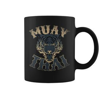 Muay Thai Kämpfer Design Herren Tassen in Schwarz, Kampfsport Tee - Seseable