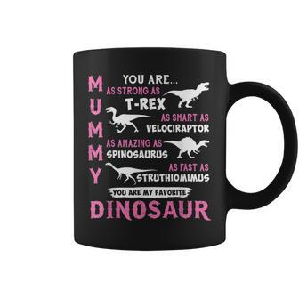 Mummy Strong Trex Dinosaur Mum Son Daughter Mother's Day Coffee Mug - Seseable