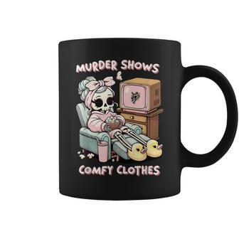 Murder Shows And Comfy Clothes Skeleton Mom Mother Day Coffee Mug - Seseable