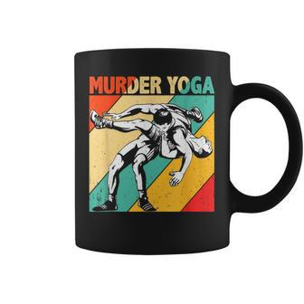 Murder Yoga Retro Vintage Wrestler Wrestling Coffee Mug - Monsterry