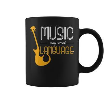 Music Lovers Quote My Second Language Coffee Mug - Monsterry CA
