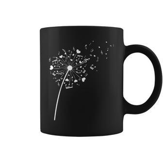 Musical Notes Dandelion Flower Music Player Teacher Musician Coffee Mug - Thegiftio UK