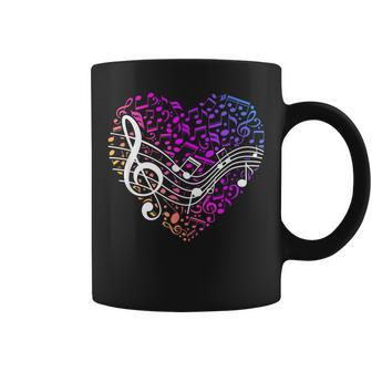 Musical Notes Heart Treble Clef Music Coffee Mug - Monsterry