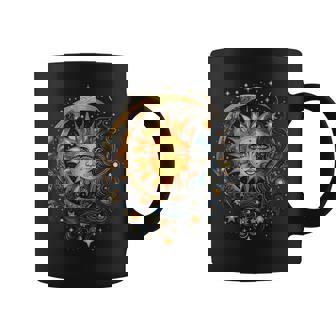 Mystic Sun And Moon Woman Mystical Flowers Aesthetic Coffee Mug | Seseable CA