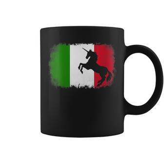Mythical Unicorn Vintage Italy Italian Flag Horse Lover Coffee Mug - Monsterry DE