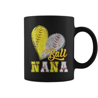 Nana Of Both Ball Nana Baseball T-Ball Softball Coffee Mug - Thegiftio UK