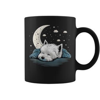 Napping Westie Pajama West Highland White Terrier Sleeping Coffee Mug - Monsterry
