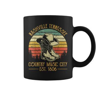 Nashville Tennessee Cowboy Boots Hat Country Music City Coffee Mug - Seseable