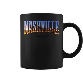 Nashville Tennessee Skyline Photograph Vintage Music City Coffee Mug - Monsterry AU